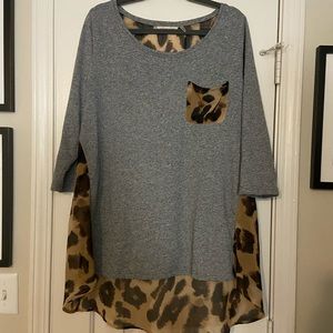 Soft Surroundings Sheer cheetah top